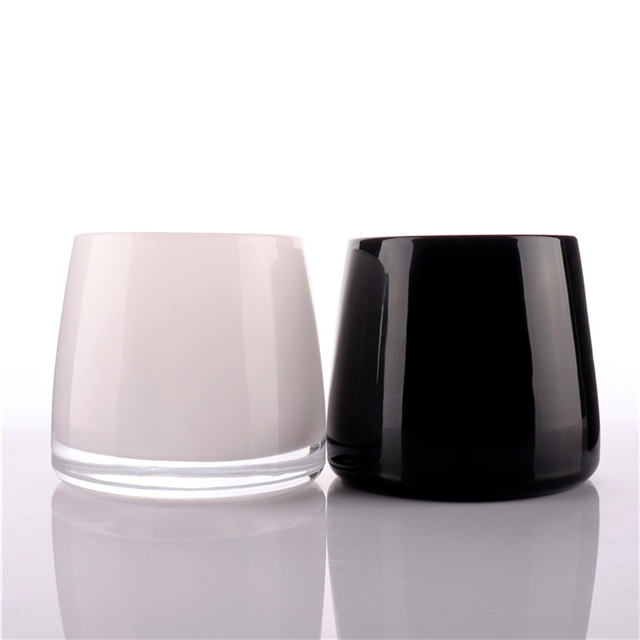 Unique Shaped Luxury White Glass Candle Jar