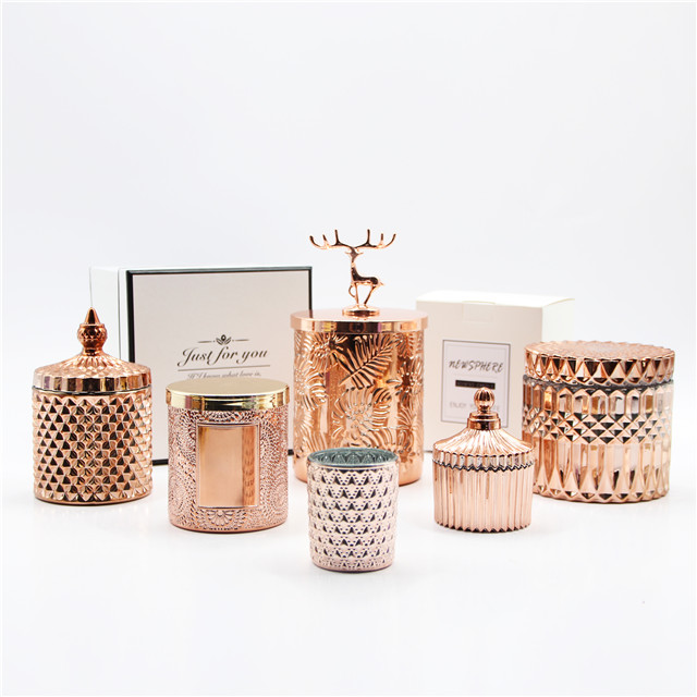 Custom Rose Gold Electroplated Candle Jar