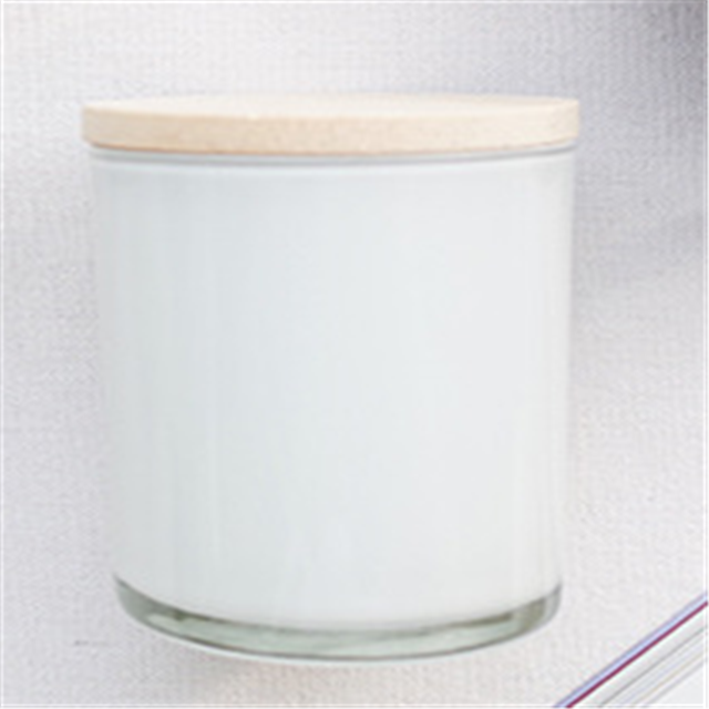 Logo Printing Black And White Frosted Candle Jar 