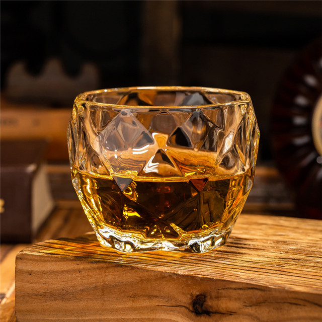 Creative Glass Whisky Thick Embossed Cup