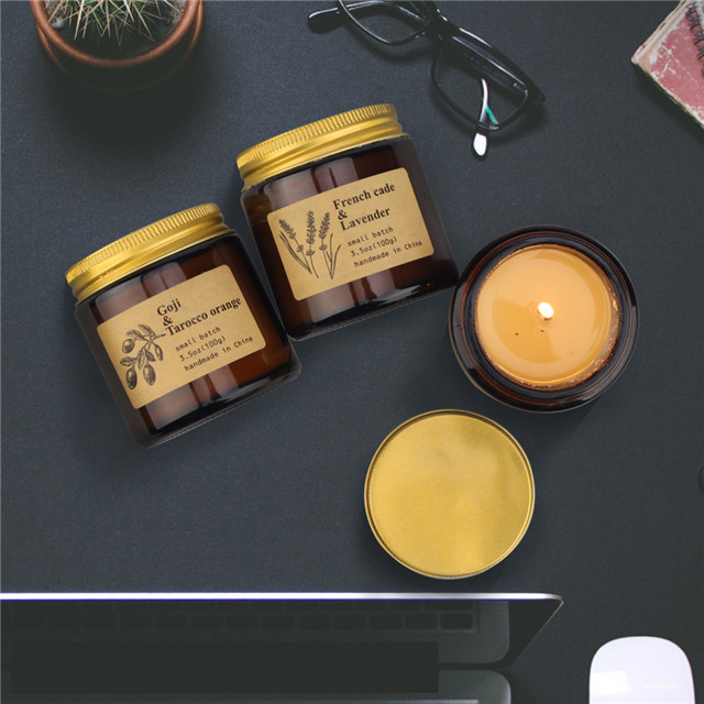Amber Scented Candle Jar Label Carton