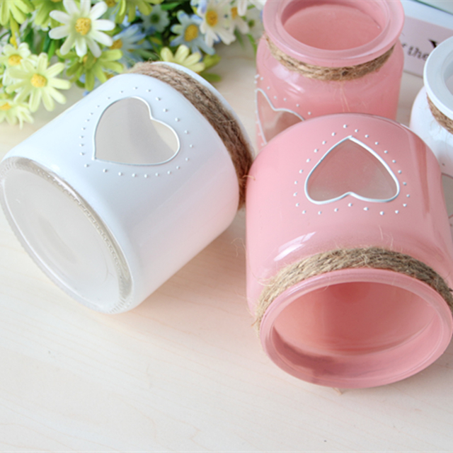 Scented Wedding Heart Glass Candle Jar