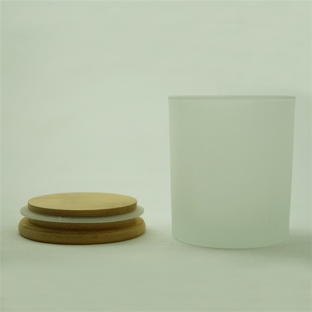 Frosted Glass Candle Jar With Lid