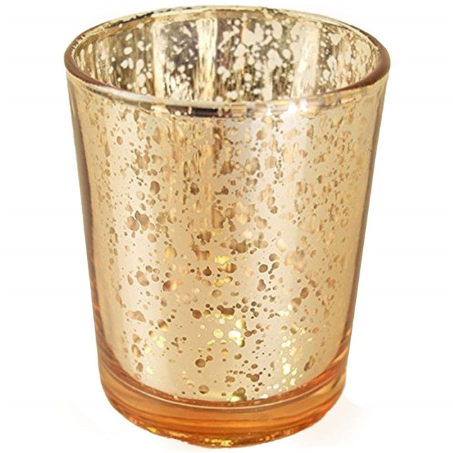 Lon Plating Glass Gold Candle Vessel