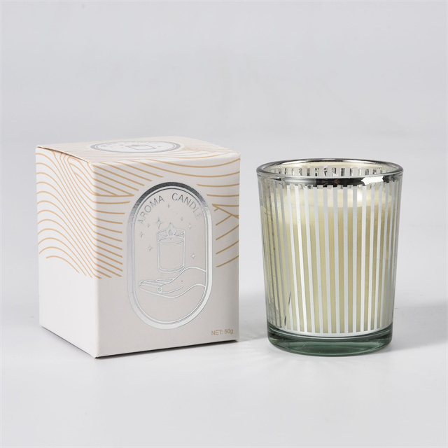 Straight Wall Electroplated Silver Glass Candle Jar