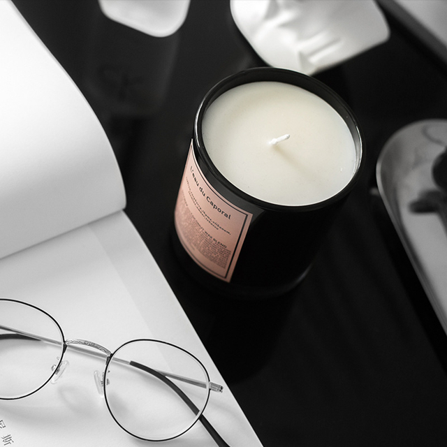 Empty Sprayed Black Glass Transparent Candle Cup