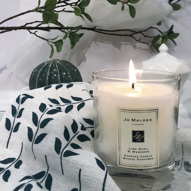 Luxury Frosted Glass Decal Candle Container With Lid
