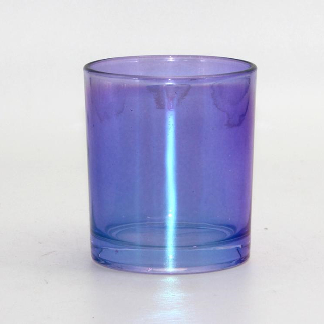 Iridescent Purple Glass Candle Jar Christmas