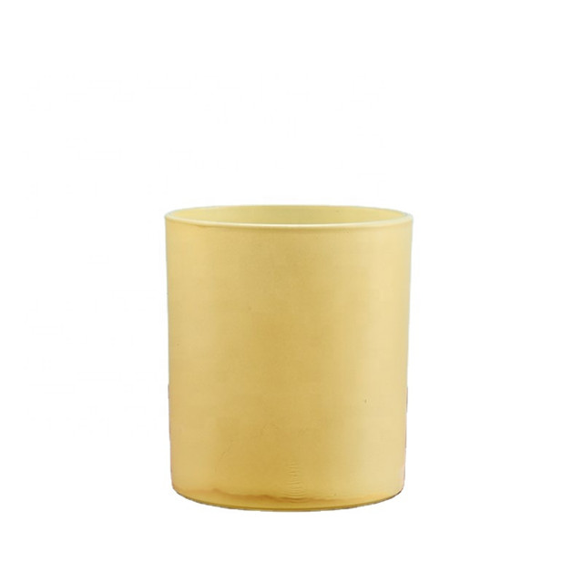 Colorful Frosted Candle Container Bamboo Lid