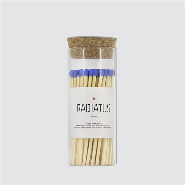 Blue Long Safety Luxury Matches In Glass Jar
