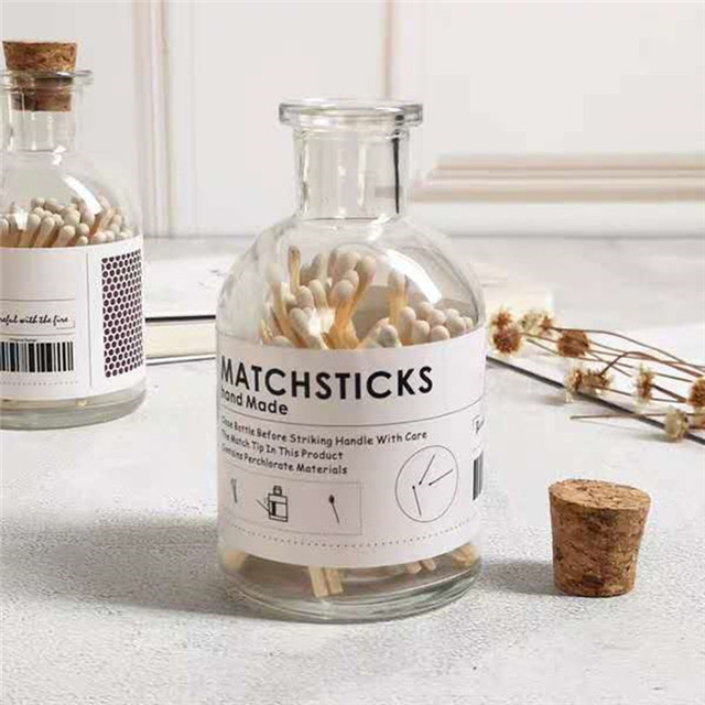 White Glass Bottle Colorful Matches Customize Logo