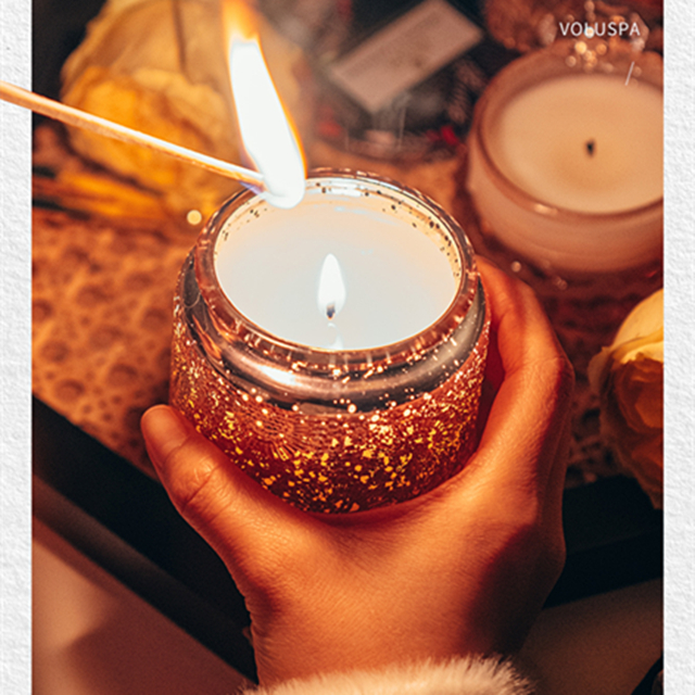 Engraved Dcorative Small Glass Candle Jar With Lid