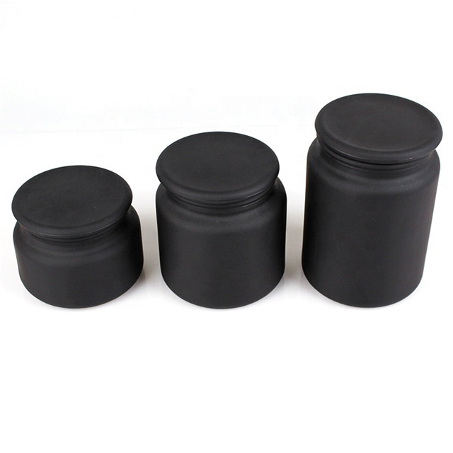Custom Matte Black Glass Candle Jar