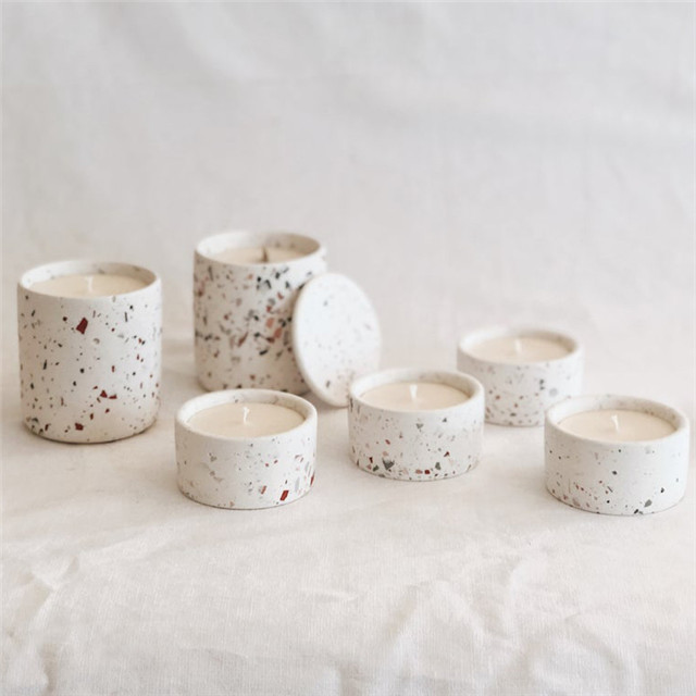 Ceramic Wedding Decoration Terrazzo Candle Jar