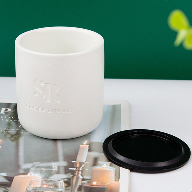 Matte White Luxury Ceramic Candle Jar in Bulk