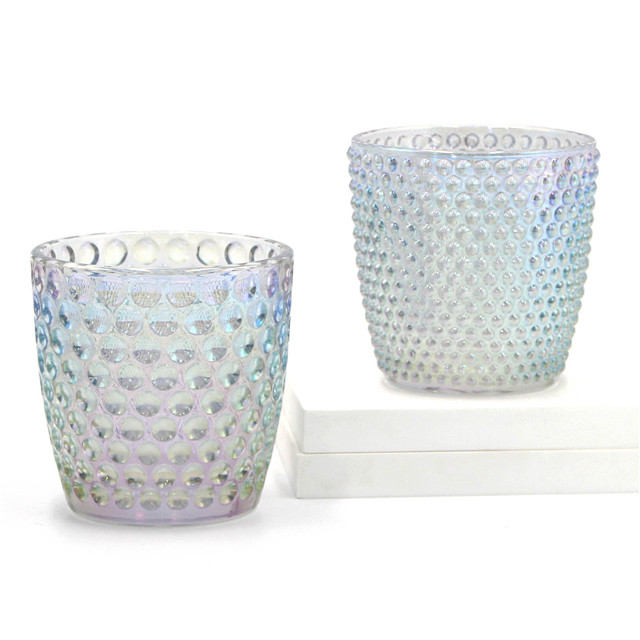 Iridescent Candle Jar With Lid Christmas